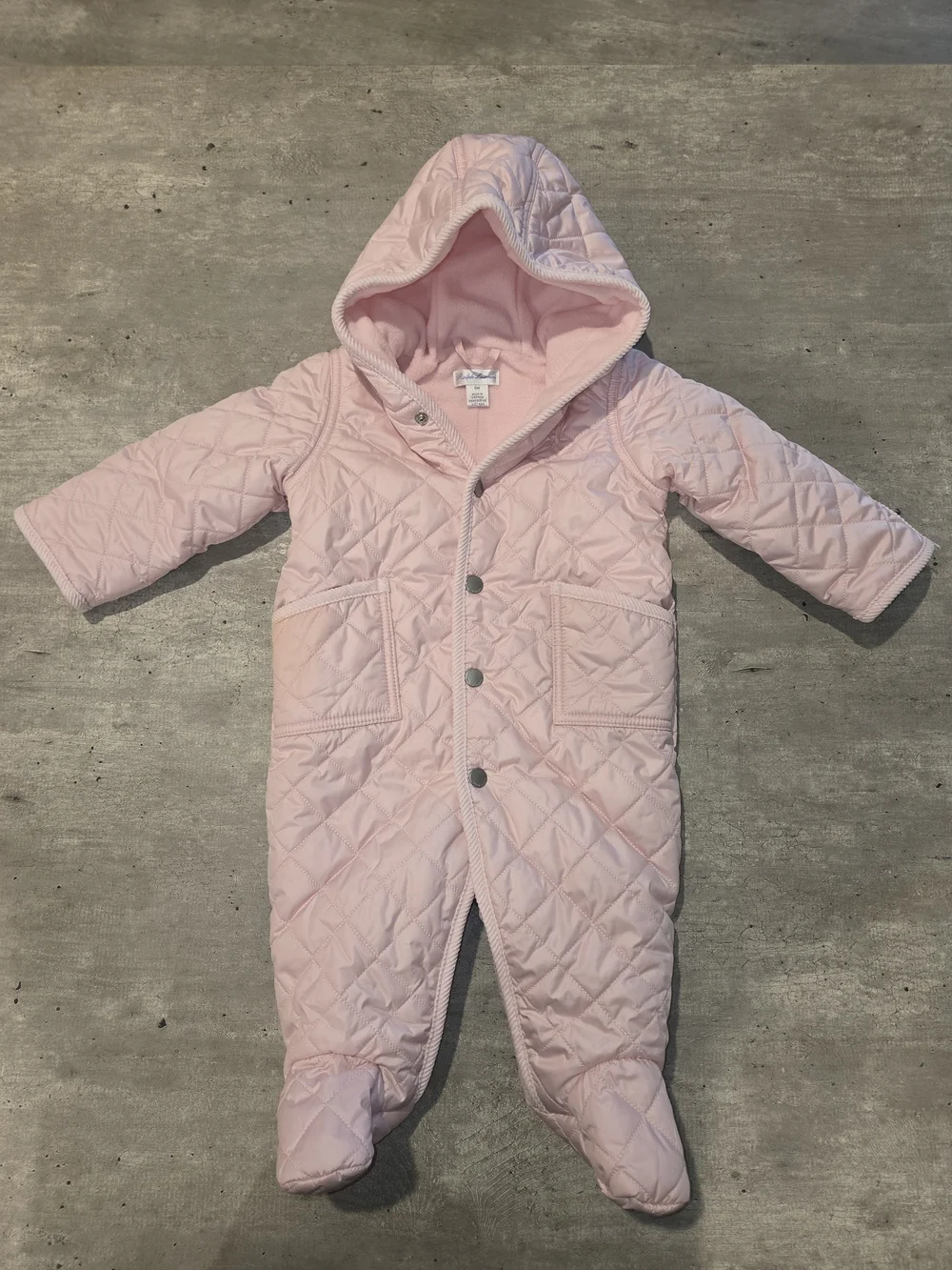 Ralph Lauren Quilted Pink Hooded Baby One-Piece Snowsuit